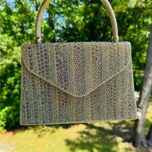 Elegant Gold and Multicolor Embellished Women's Bag